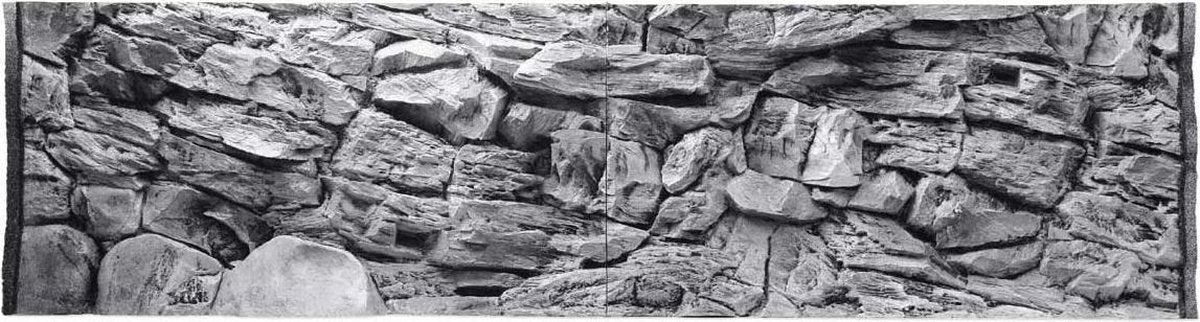 Aquarium-Terrarium achterwand type Rock Grijs 200*60 in 2 delen