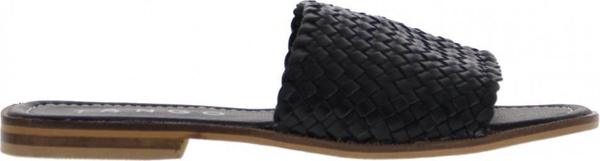 Tango | Lana 1-a black woven slipper - natural outsole | Maat: 37