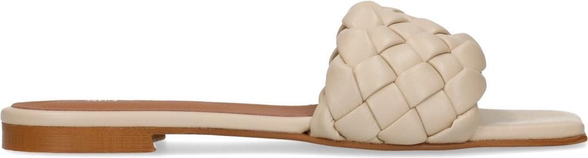 Sacha - Dames - Beige slippers met gevlochten band - Maat 38
