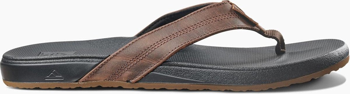 Reef Cushion Phantom Leather Heren Slippers - Black/Brown - Maat 42