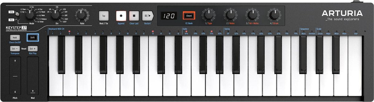 Arturia KeyStep 37 Black Edition - MIDI keyboard controller en sequencer