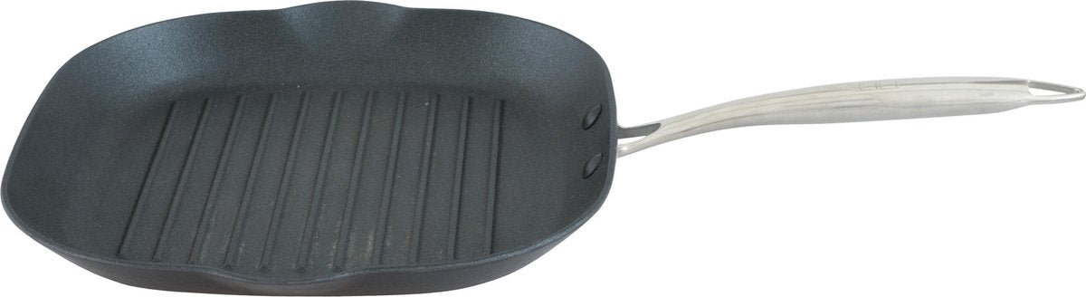 Point-Virgule Pan-à-moi Grillpan - Vierkant - Gietijzer - Excalibur coating - 28 x 28 x 3.5cm