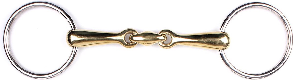 Snaffle bit double jointed German Argentan