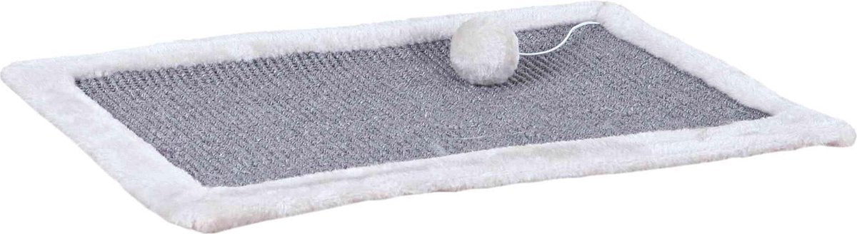Krabmat  met Speeltje - Afmetingen: 55 × 35 cm - Kleur: grijs/lichtgrijs