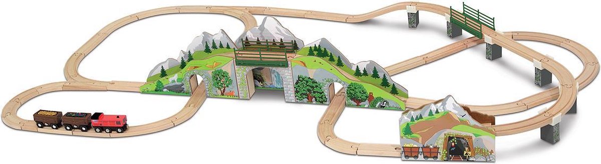 Melissa & Doug - Houten treinbaan met Bergtunnel