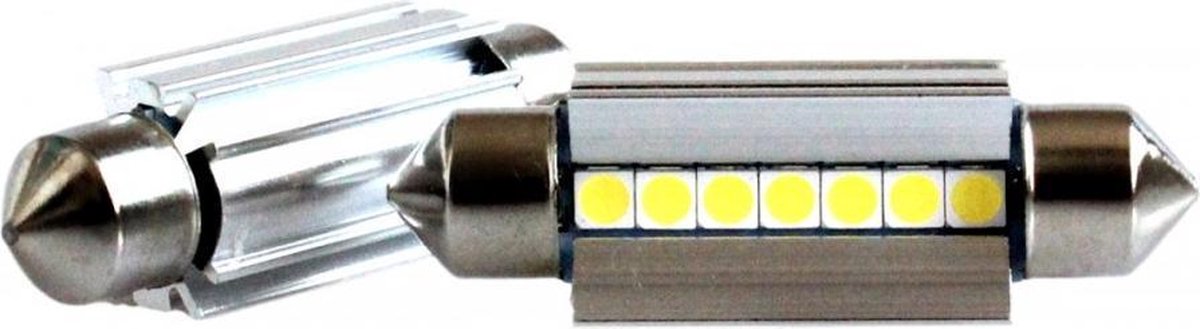 C5W autolamp 2 stuks | LED festoon 39mm | 7-SMD 2.3W - 6000K - heatsink | CAN-BUS 12 V DC