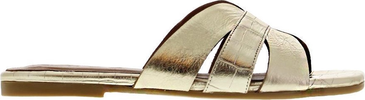 Tango | Madison 2-e platino leahter slipper straps - cognac sole | Maat: 37
