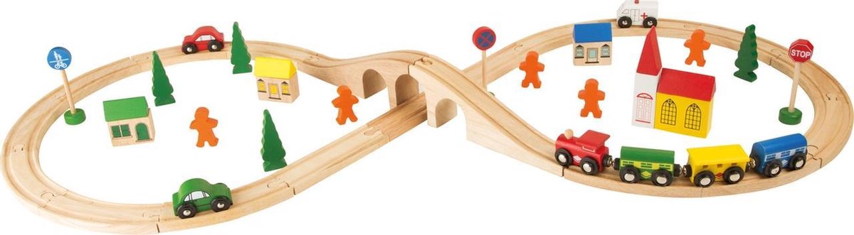 Treinbaan set groot (spoorwegset met 51 stuks) - spoorwegen