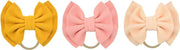 3 stuks - Meisjes Haarbandjes Baby Dreumes Peuter Kleuter met strik - Geel - Roze - Nude - Hoofdband 1-5 jaar