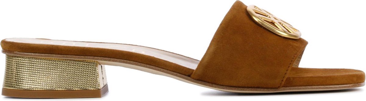 Unisa Vrouwen Suède  Slippers / Damesschoenen Doses sue - Cognac - Maat 40