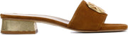 Unisa Vrouwen Suède  Slippers / Damesschoenen Doses sue - Cognac - Maat 40