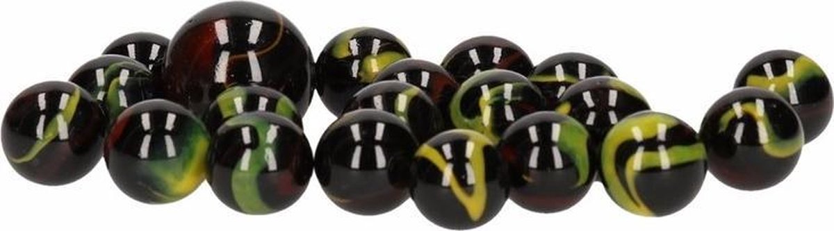 Glazen knikkers 63x Black Warrior - buitenspeelgoed - knikkeren