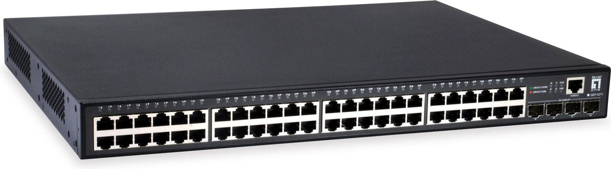 LevelOne GEP-5271 Managed Gigabit Ethernet (10/100/1000) Zwart Power over Ethernet (PoE)