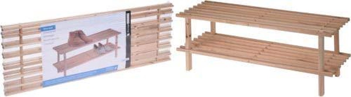 Relaxwonen - Schoenenrek - Schoenen - Rek - Hout - 2 Laags - 77x26 cm