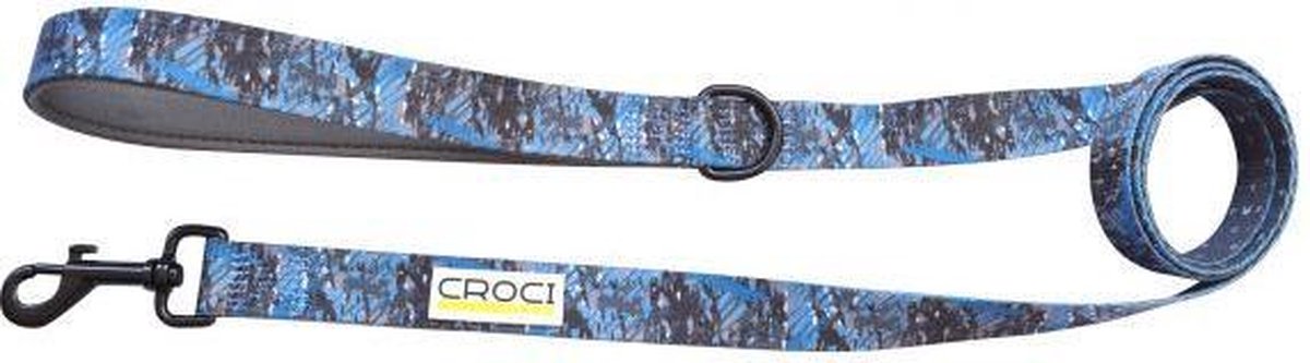Croci hondenriem jackson tweezijdig blauw / grijs 150x1