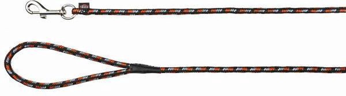 Trixie hondenriem mountain rope zwart / oranje 5 mtrx8 mm