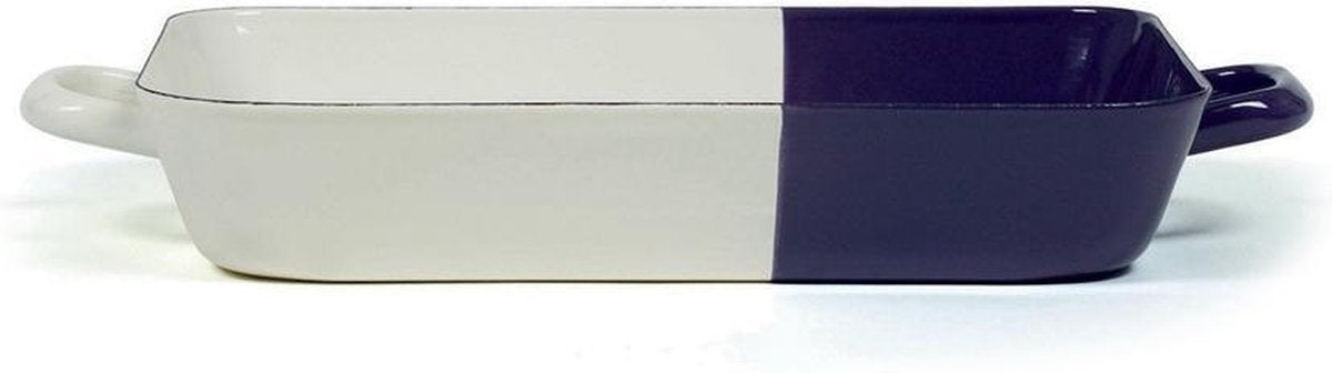 Ovenschaal - 33 x 20 cm - Crème Pruim met handgreep - 33 cm