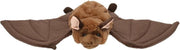 Pluche vleermuis handpop knuffel bruin/wit 36 cm - Vleermuizen handpoppen knuffeldieren