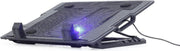 Verstelbare Laptopstandaard - Tot 17 - met Koelventilator - 2-poorts USB Hub - Zwart/Blauw