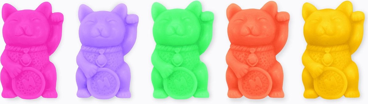 Mustard -  Lucky Cat - Magnetic Set - 5 st.
