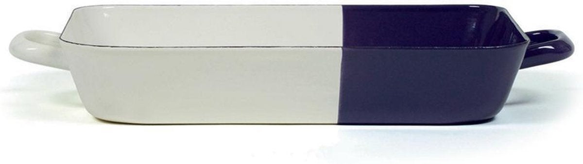 Ovenschaal - 33 x 20 cm - Crème Pruim met handgreep - 33 cm - Oven - Schaal - Emaille - Taarten