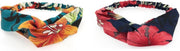 Set van 2 | Gebloemde dames haarbanden - gebloemd oranje - blauw roze - dames - tieners - meiden haarbandjes