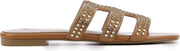 BiBi Lou Vrouwen Leren  Slippers / Damesschoenen 837 - Cognac - Maat 39