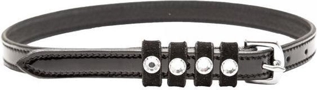 RelaxPets - Imperial Riding - Sporenriempjes - Kwaliteitsleer - Lakleer - Strass Steentjes - Black Lack - 52 cm