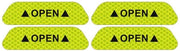 Reflecterende stickers -  Auto reflecterende deur sticker -  Reflecterende Strips - Open portier -  Veiligheid - Reflecterende strips voor fiets - Glow in the dark strips - Nacht strips veiligheid - Autoaccessoires - Reflecterend Geel - 4 Stuks