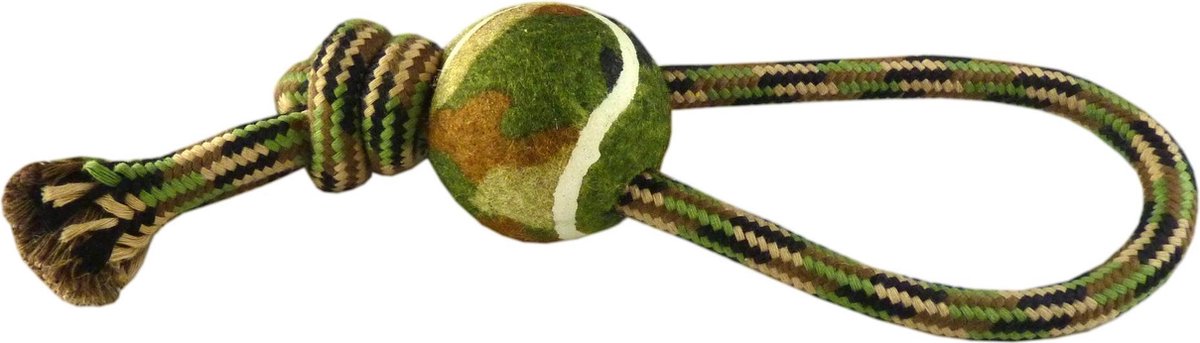 Geweven trektouw 32cm lang en tennisbal 125-135gr.