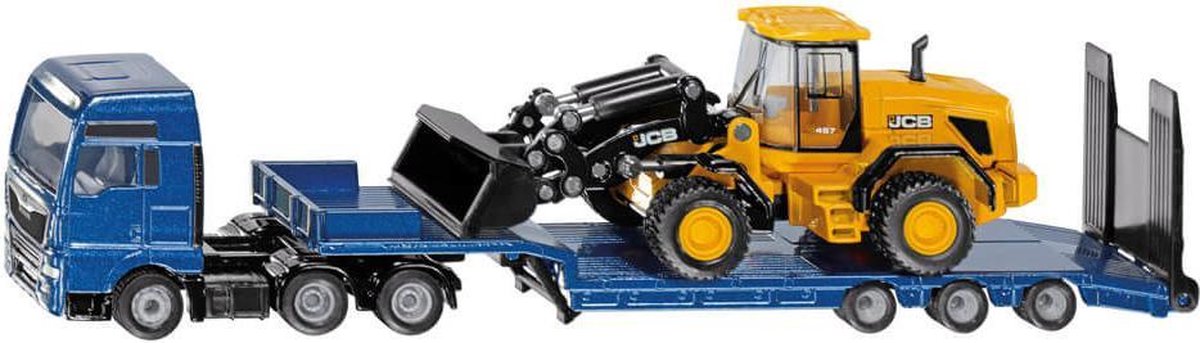 Auto - MAN vrachtwagen met dieplader en JCB shovel - 1:87