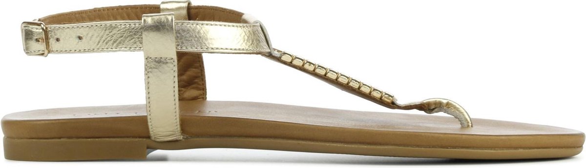 Lina Locchi Vrouwen Leren  Sandalen / Damesschoenen L1055 - Goud - Maat 39