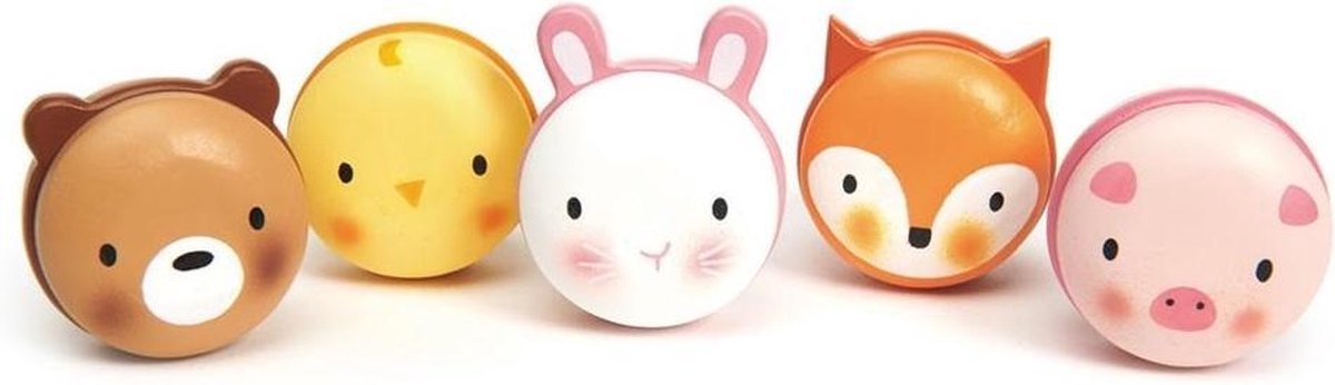Tender Leaf Toys Macarons Dieren Junior 4 Cm Hout 5-delig