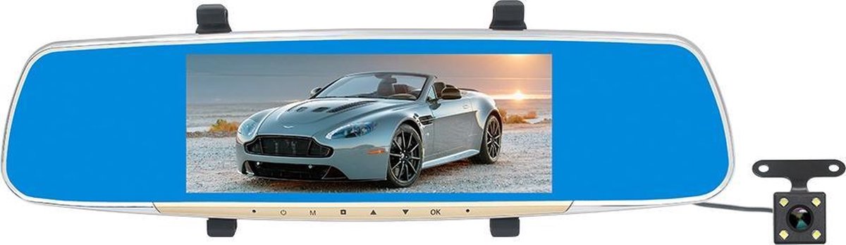 V100 7 inch LCD-touchscreen Achteruitkijkspiegel Autorecorder met aparte camera