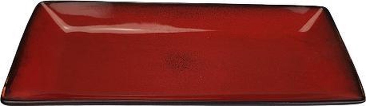 Home+ schaal - Rood - Porselein - 30.5 x 14.5 x 4 cm - Rechthoek - Set van 2
