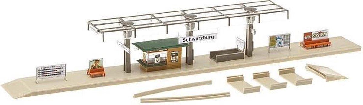 Faller Perron Met Kiosk Modelbouwdecoratie