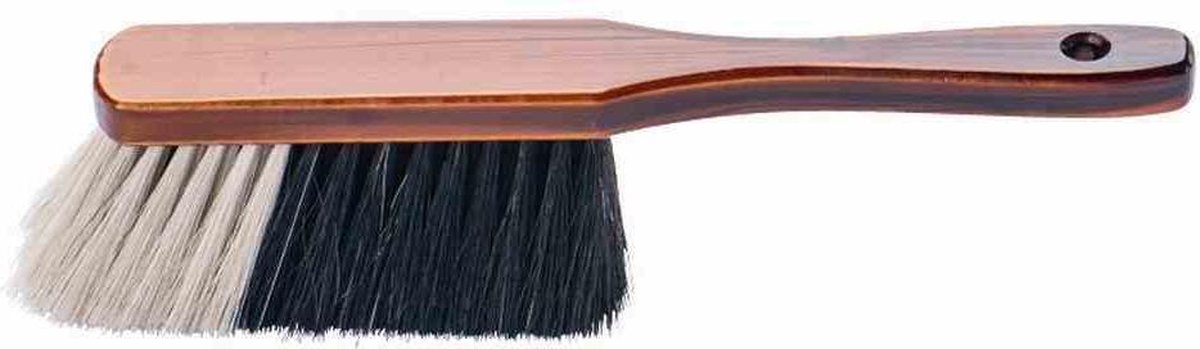 Bruin gelakte stoffer/handveger met gemixt haar voor binnen - Zachte borstels/stoffers