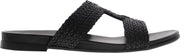 Tango | Mila 517-b black leather braided slippers - black sole | Maat: 37