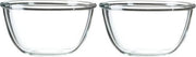 2x Salade schalen/slakommen van glas 24 cm - Schalen en kommen - Keuken accessoires