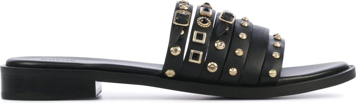 Bronx Vrouwen Leren  Slippers / Damesschoenen 84821-aa - Zwart - Maat 38