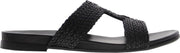 Tango | Mila 517-b black leather braided slippers - black sole | Maat: 42