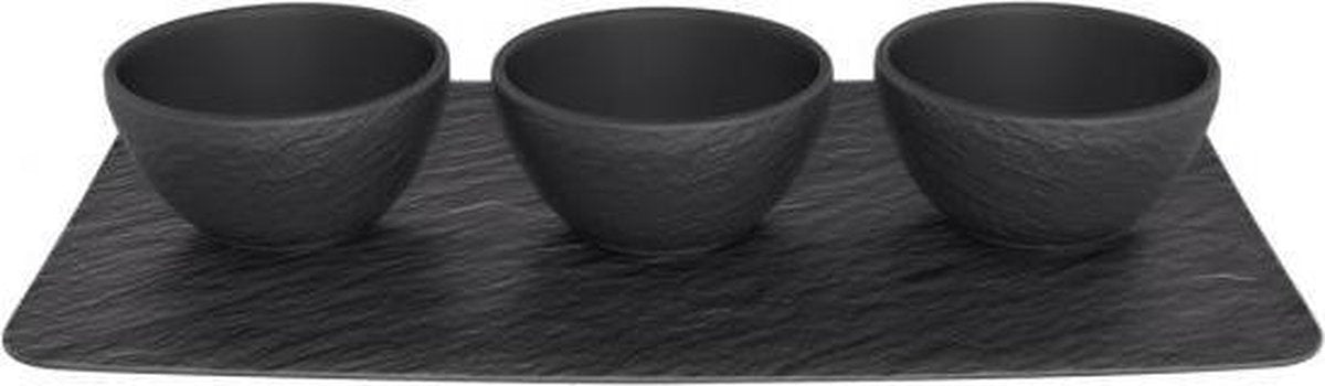 Villeroy & Boch Dipschaaltjes Set 4-delig Manufacture Rock Zwart