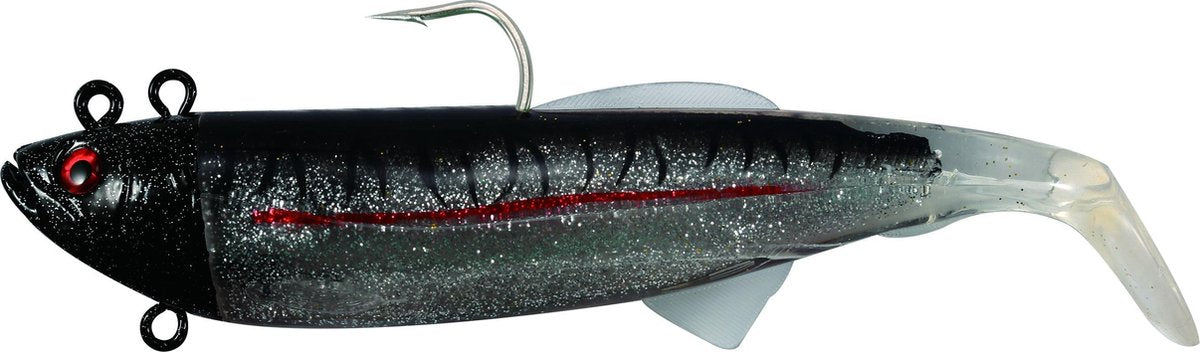 Zeevis Shad - 440g - Zwart/Zilver - met loodkop - 5 x 1 stuks