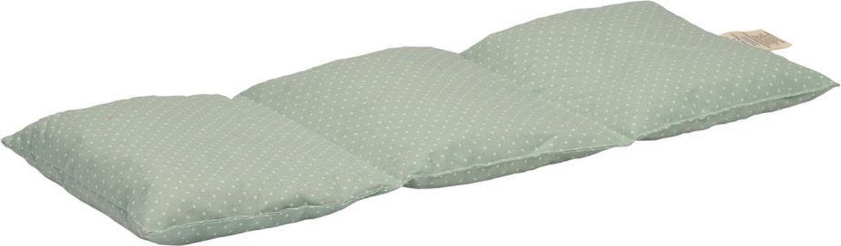 Kersenpitkussen Langwerpig Cervico - 50 x 20cm - Groen met Witte Bollen
