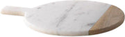 Nkuku Ronde Marmeren Serveerplank - BWARI - Mangohout & Wit Marmer