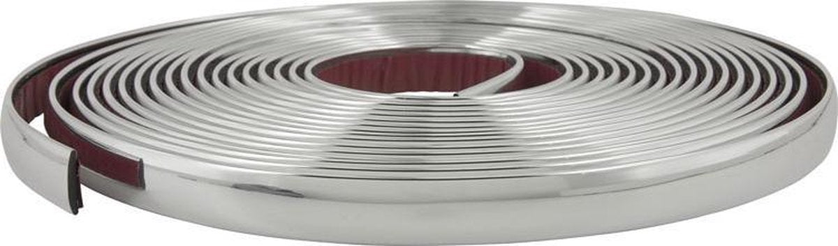 AutoStyle Universele zelfklevende chroomlijst - Breedte 16mm / Lengte 8 meter