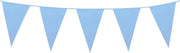 Vlaggen slinger met grote vlaggen (30-45 cm) baby blauw