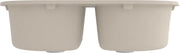 vidaXL Gootsteen dubbele bakken ovaal graniet beige  VDXL_147095