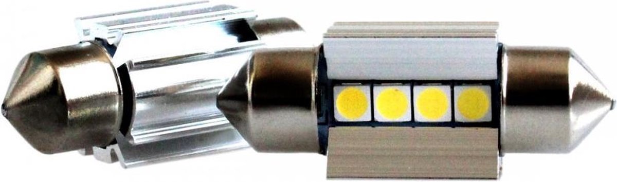 C5W autolamp 2 stuks | LED festoon 31mm | 4-SMD 2W - 6000K - heatsink | CAN-BUS 12V DC