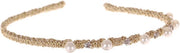 Diadeem met gouddraad strass en parels